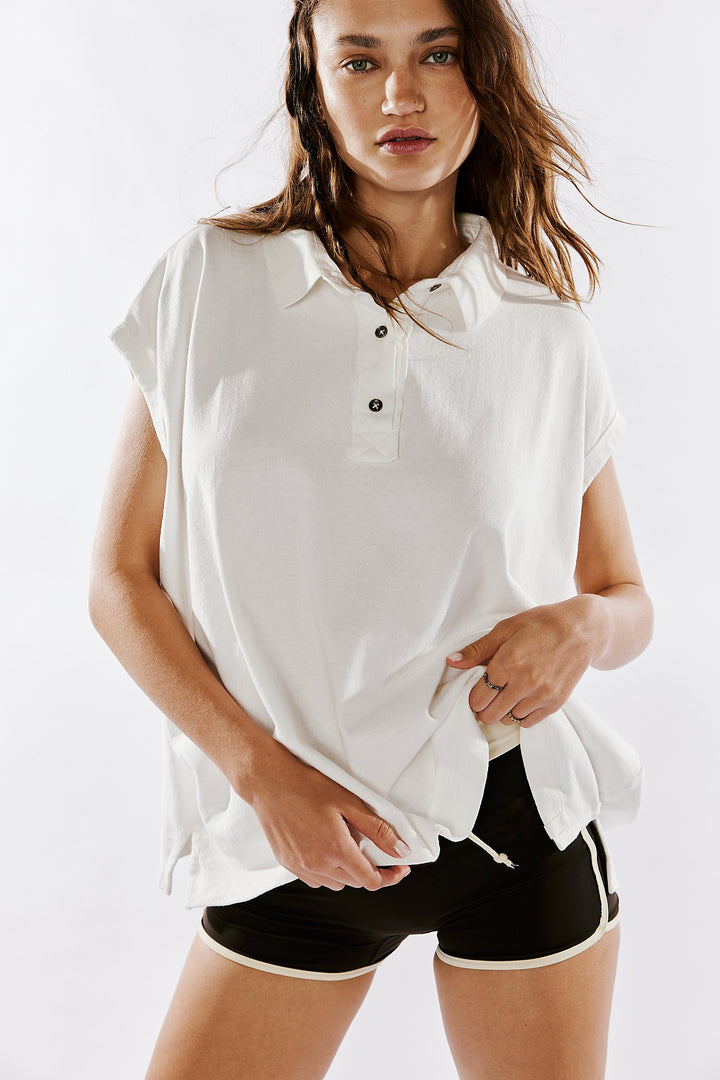 Free People We The Free Keep On Polo - Clean Ivory - Sun Diego Boardshop