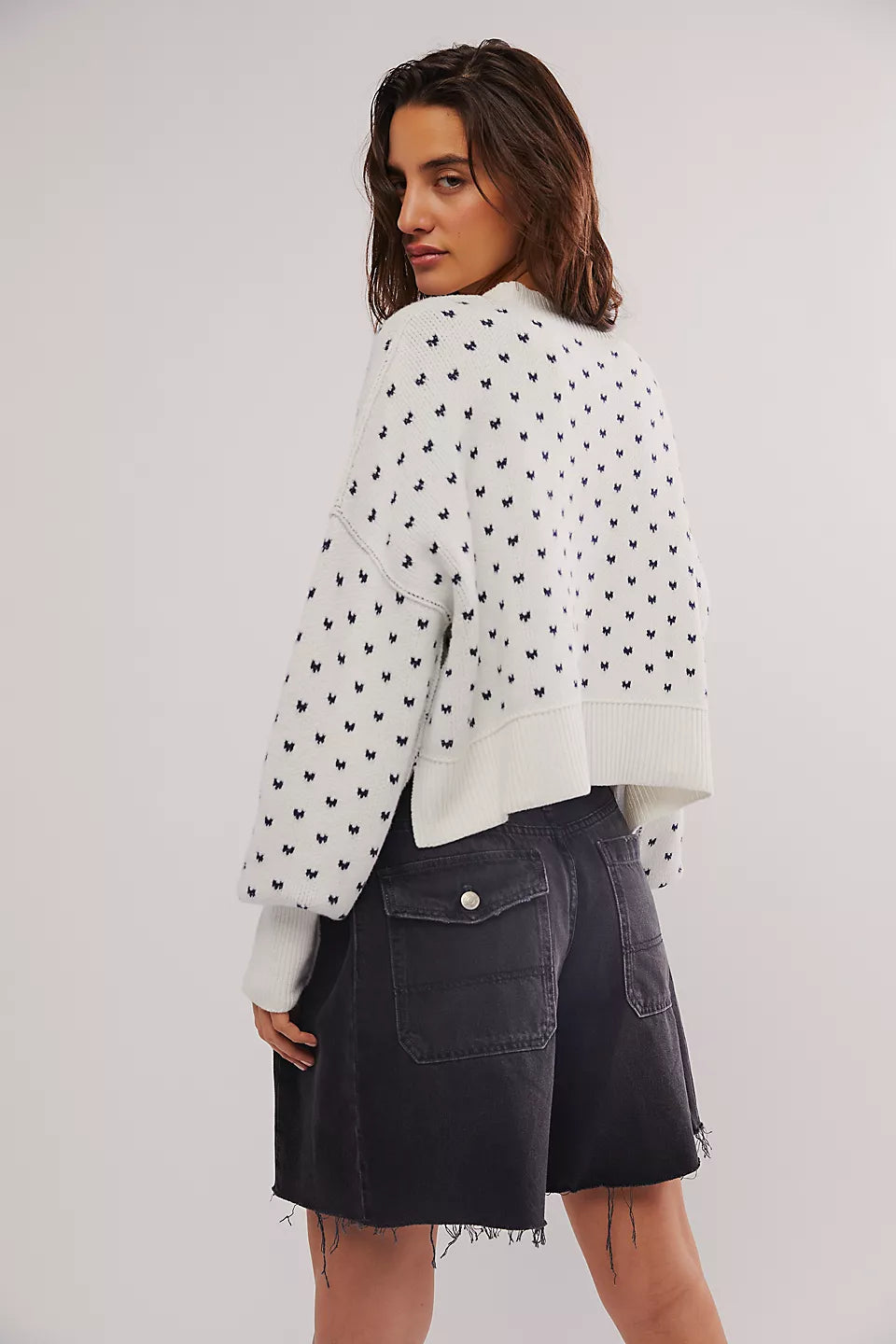 Free People Easy Street Patterned Crop - WHITE NAVY COMBO - Sun Diego Boardshop