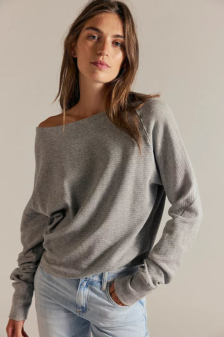 Free People We The Free Jess Long Sleeve - Heather Grey - Sun Diego Boardshop