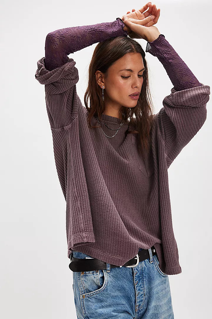 Free People We The Free Dawson Pocket Thermal - Chocolate Grape