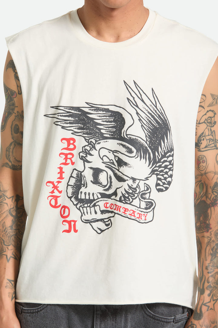 Brixton Men's Wolcott Worn In Boxy Muscle Tank - Off White - Sun Diego Boardshop