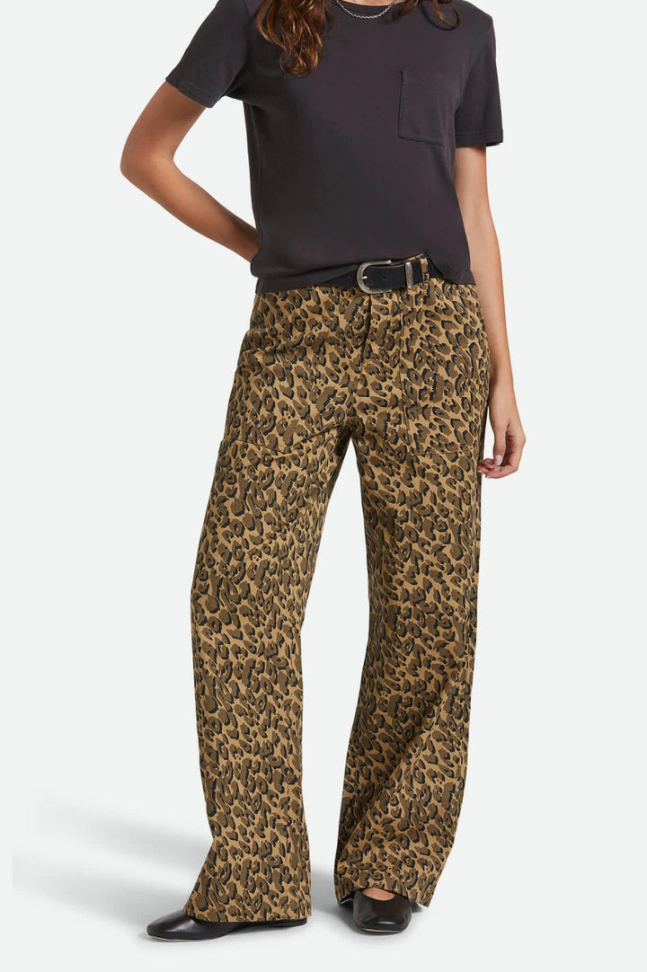 Brixton Jane Utility Wide Leg Pant - Brown Cheetah - Sun Diego Boardshop