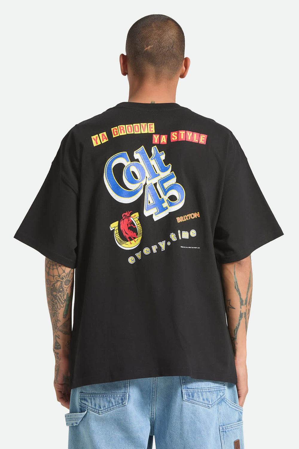 Brixton Men's Colt 45 Everytime Short Sleeve Oversized T-Shirt - Black - Sun Diego Boardshop