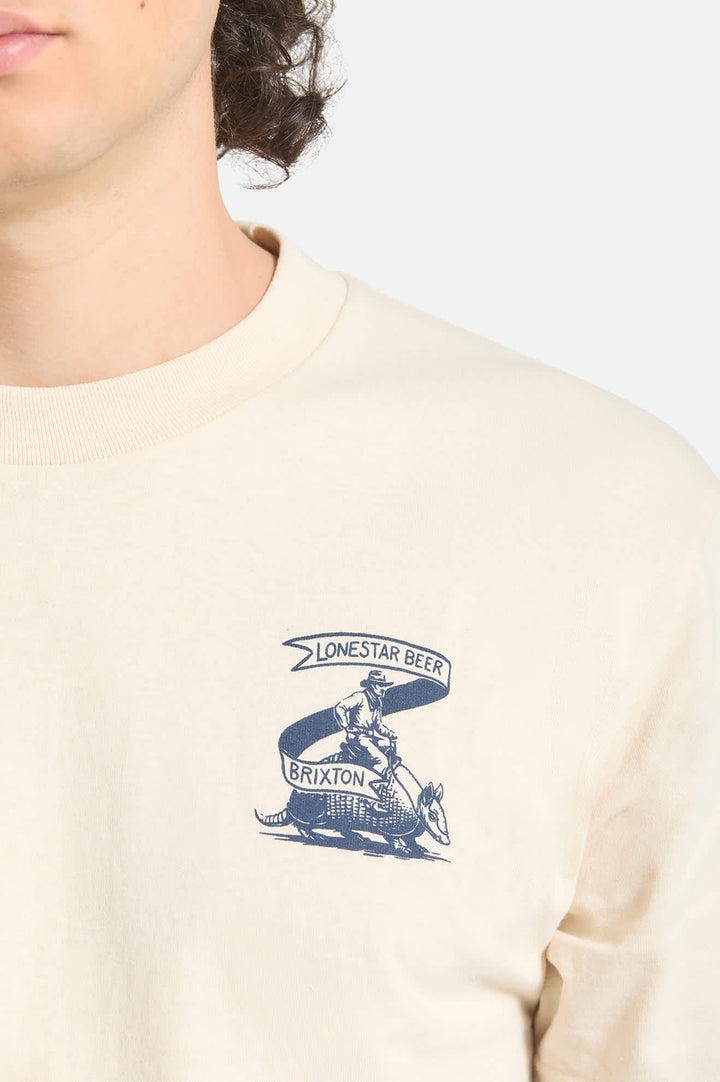 Brixton Men's Lone Star Armadillo Short Sleeve Standard T-Shirt - Cream - Sun Diego Boardshop