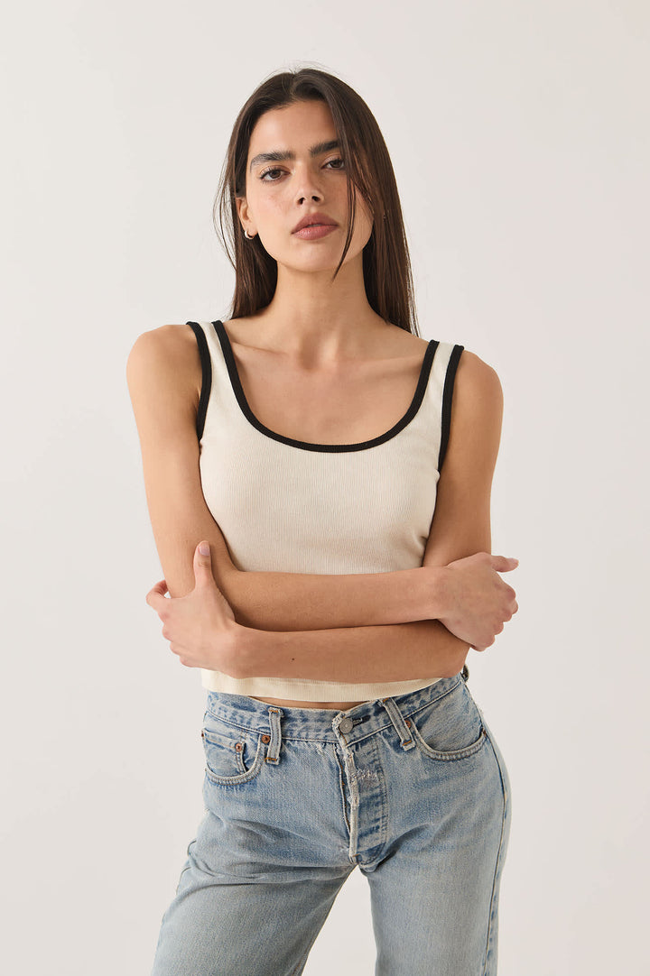 Brixton Women's Ringer Organic A-Tank - Off White/Black - Sun Diego Boardshop
