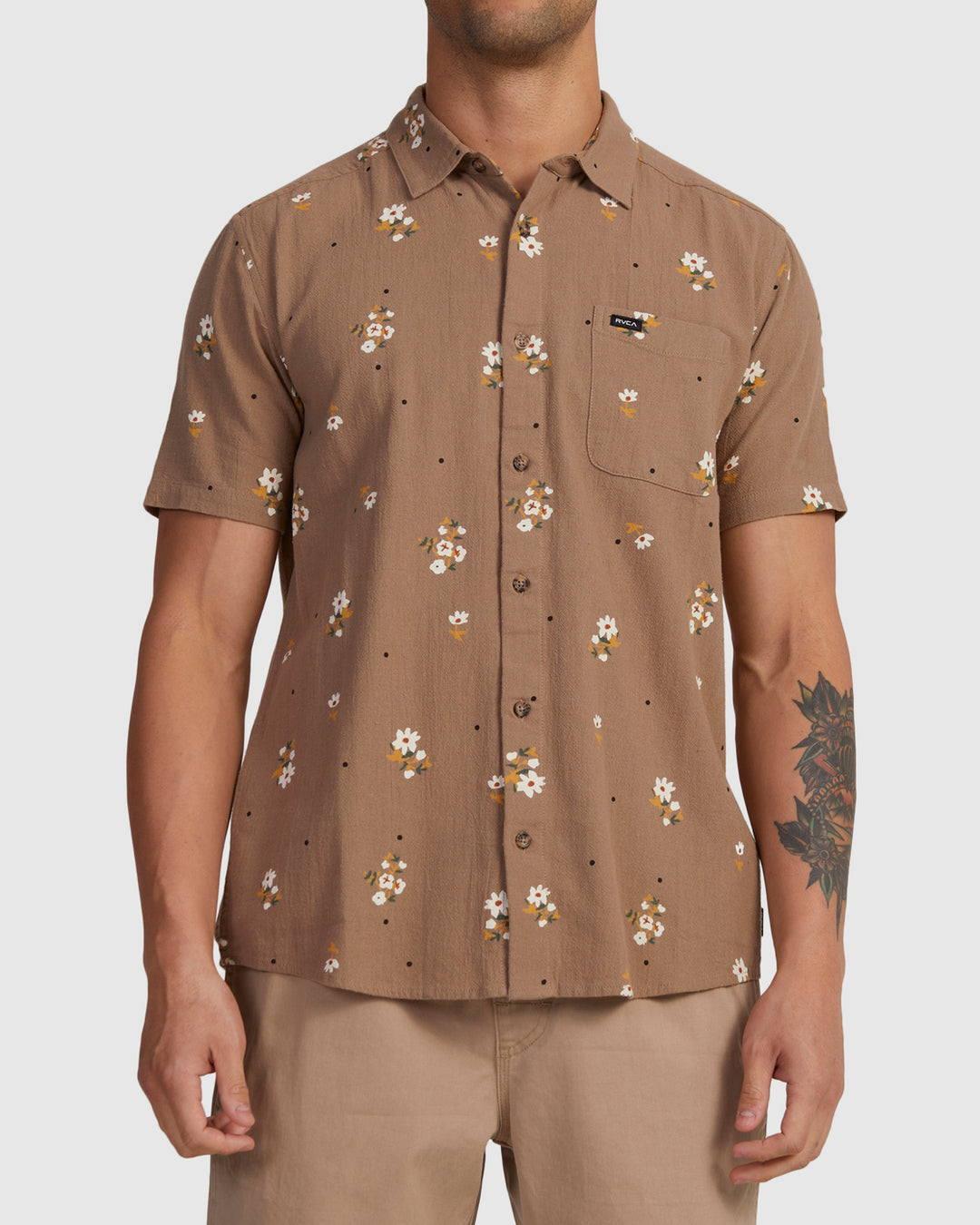 RVCA Happy Dayzie Short Sleeve Shirt - Timber - Sun Diego Boardshop