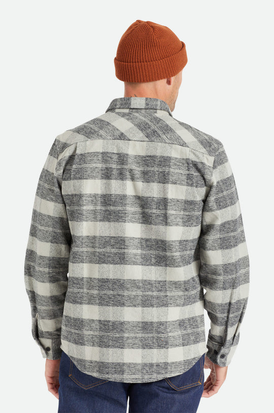 Brixton Bowery Heavyweight L/S Flannel - BLACK/CHARCOAL - Sun Diego Boardshop