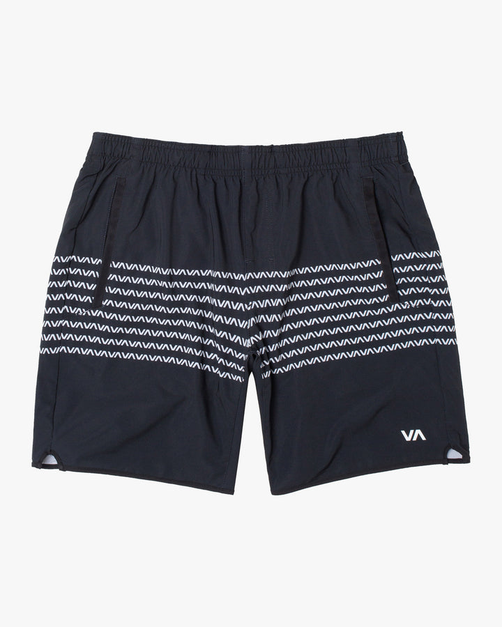 RVCA Yogger Stretch Athletic Shorts 17" - Black/White - Sun Diego Boardshop