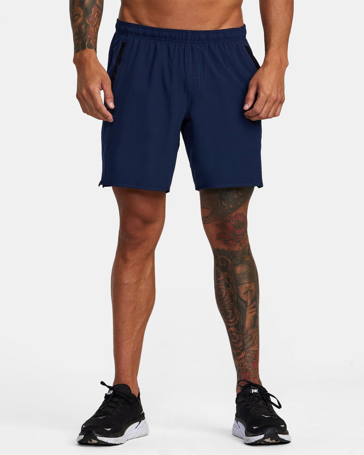 RVCA Yogger Stretch Athletic Shorts 17" - Midnight (Front)