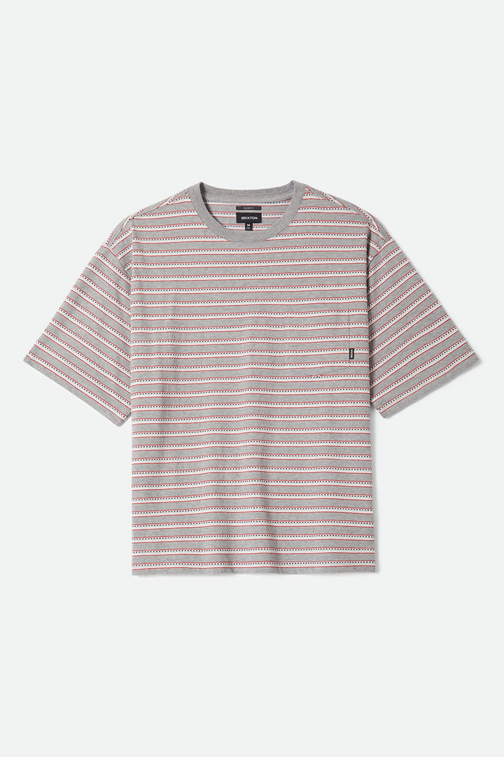 Brixton Men's Poolside Pique Box Crop T-Shirt - Heather Grey - Sun Diego Boardshop