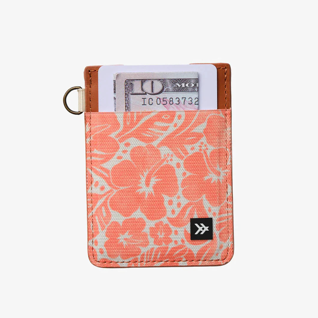 Thread Vertical Leather Wallet - Coral Crush