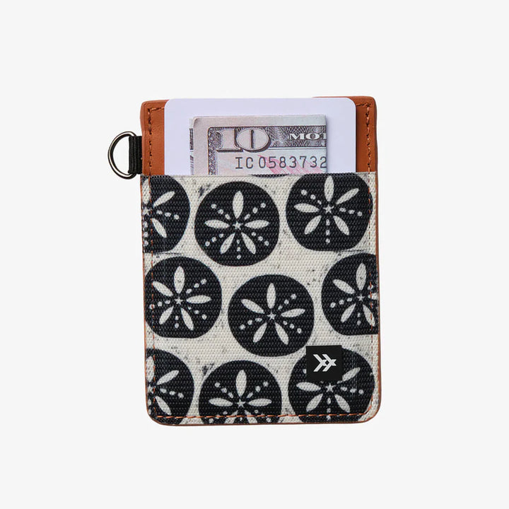 Thread Vertical Leather Wallet - Sand Dollar Black