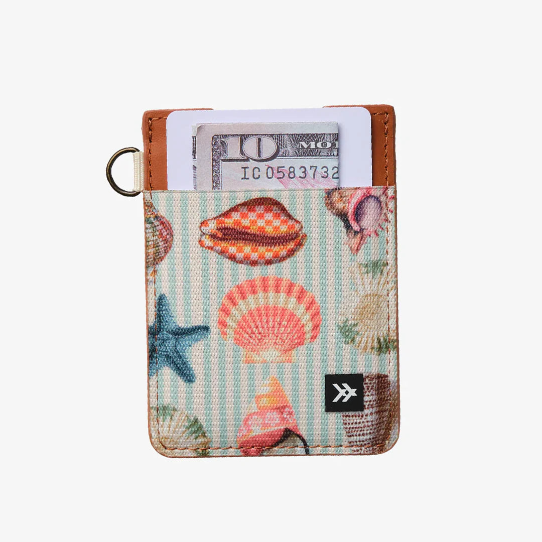 Thread Vertical Leather Wallet - Shells