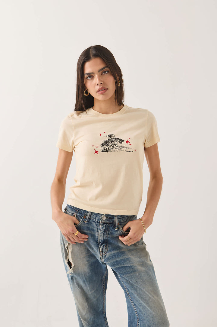 Brixton Women's Mid Century Ranch Slim Crew T-Shirt - Whitecap - Sun Diego Boardshop