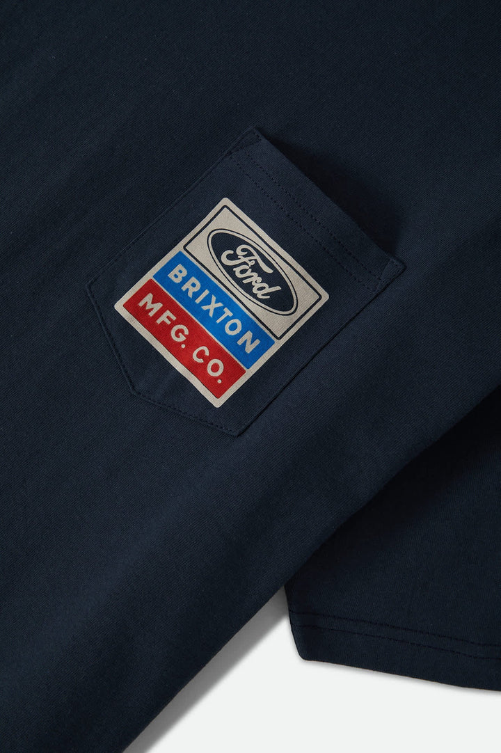 Brixton Men's Ford Service Dept Pocket T-Shirt - American Navy - Sun Diego Boardshop