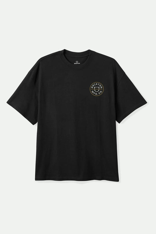 Brixton Crest II S/S Standard T-Shirt - BLACK/OFF WHITE - Sun Diego Boardshop