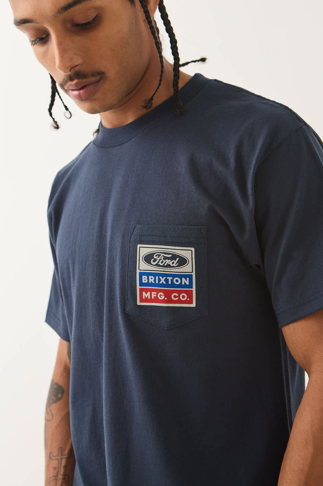 Brixton Men's Ford Service Dept Pocket T-Shirt - American Navy - Sun Diego Boardshop