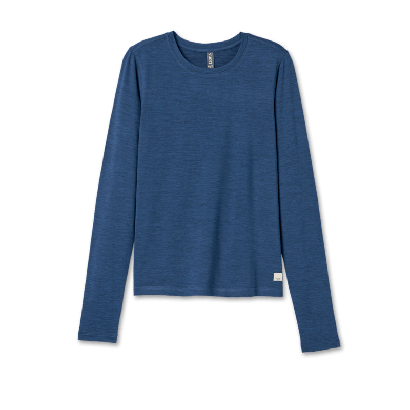 VUORI Long Sleeve Lux Crew - FRENCH BLUE HEATHER - Sun Diego Boardshop