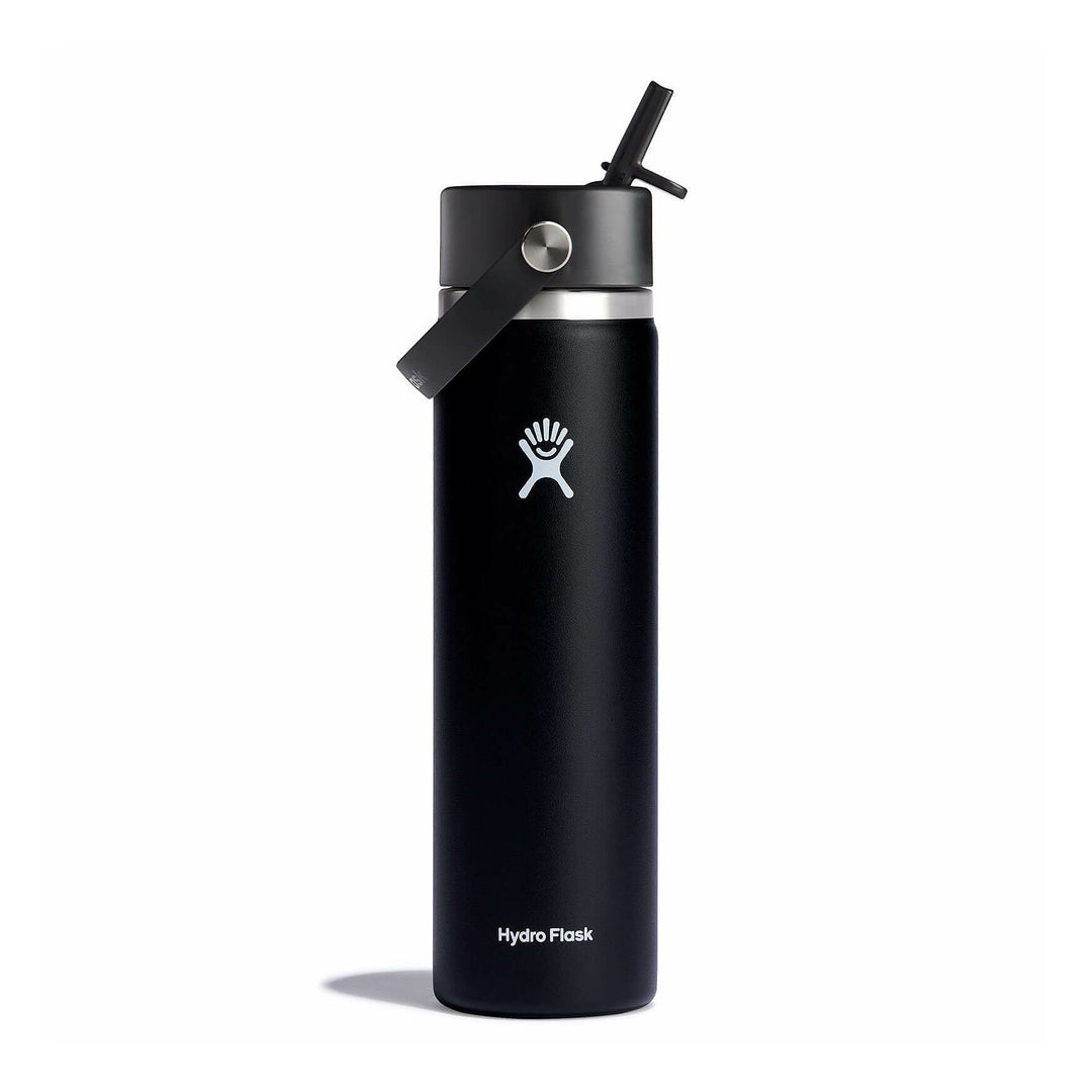 Hydro Flask 24 oz Wide Mouth with Flex Straw Cap - BLACK - Sun Diego Boardshop