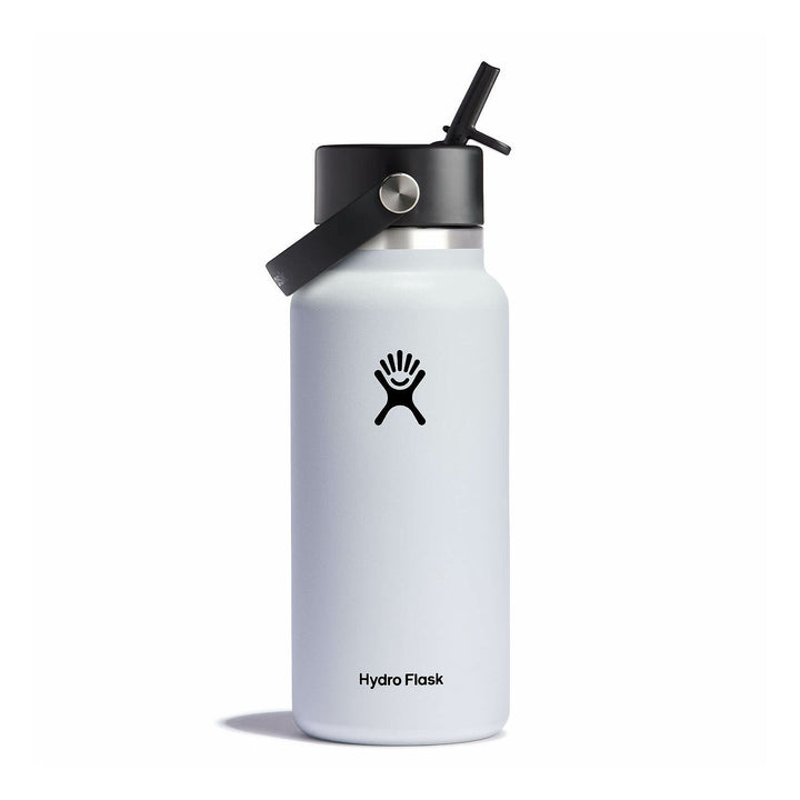 Hydro Flask 32 oz Wide Mouth with Flex Straw Cap - WHITE - Sun Diego Boardshop