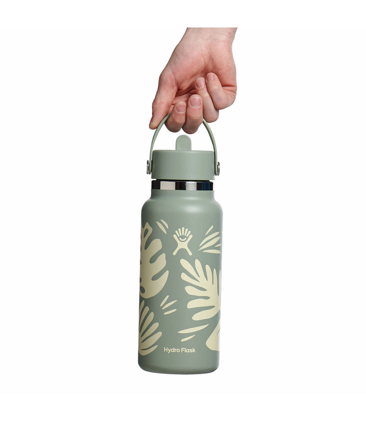 Hydro Flask 34 Oz Wide Mouth With Flex Straw Cap - Botanical Bliss Agave - Sun Diego Boardshop