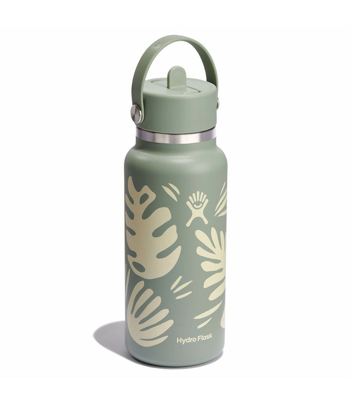 Hydro Flask 34 Oz Wide Mouth With Flex Straw Cap - Botanical Bliss Agave - Sun Diego Boardshop