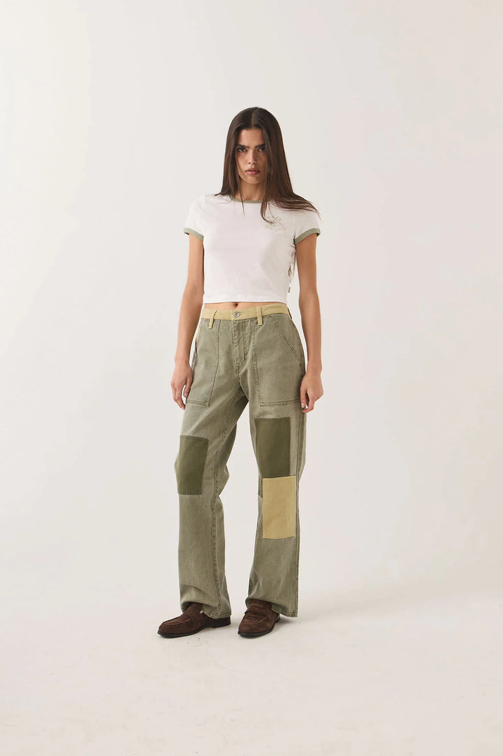 Brixton Women's Essex Patchwork Painter Pant - Vintage Olive Patchwork - Sun Diego Boardshop
