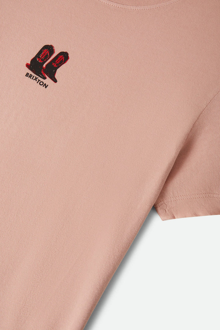 Brixton Women's Two Boots Slim Crew T-Shirt - Silver Pink - Sun Diego Boardshop