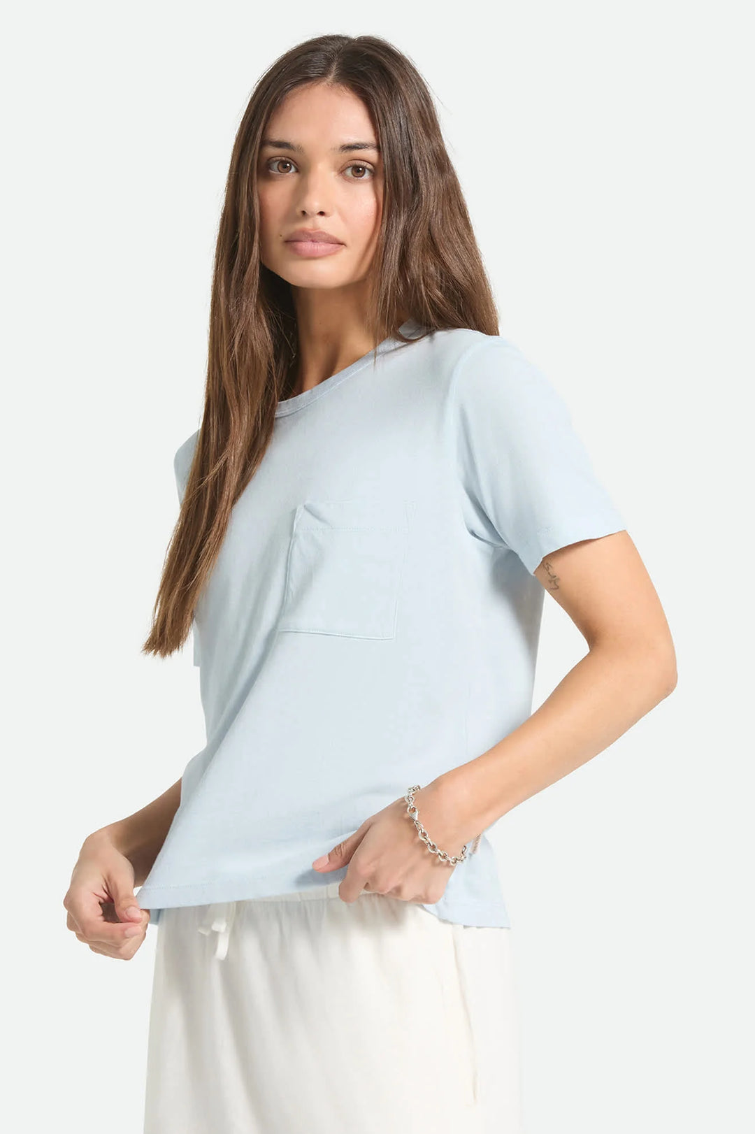 Brixton Women's Carefree Organic Garment Dye Perfect T-Shirt - Blue Aura - Sun Diego Boardshop