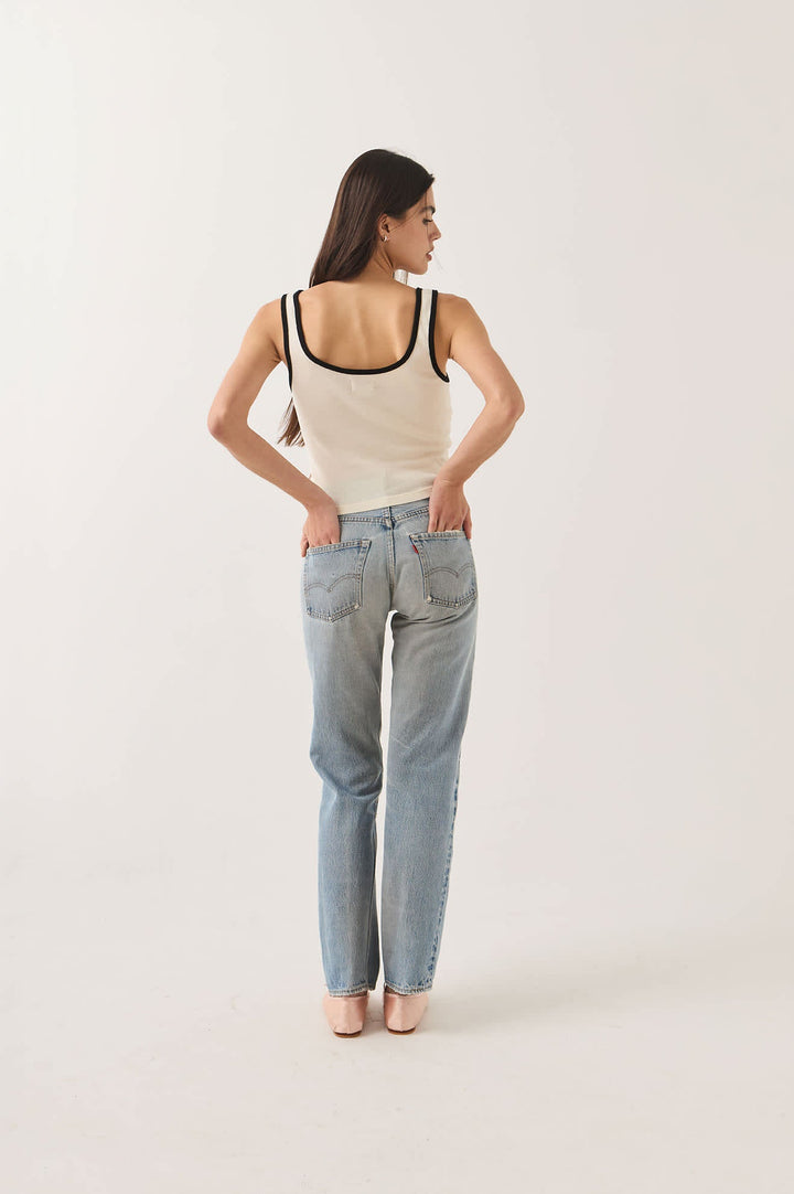 Brixton Women's Ringer Organic A-Tank - Off White/Black - Sun Diego Boardshop