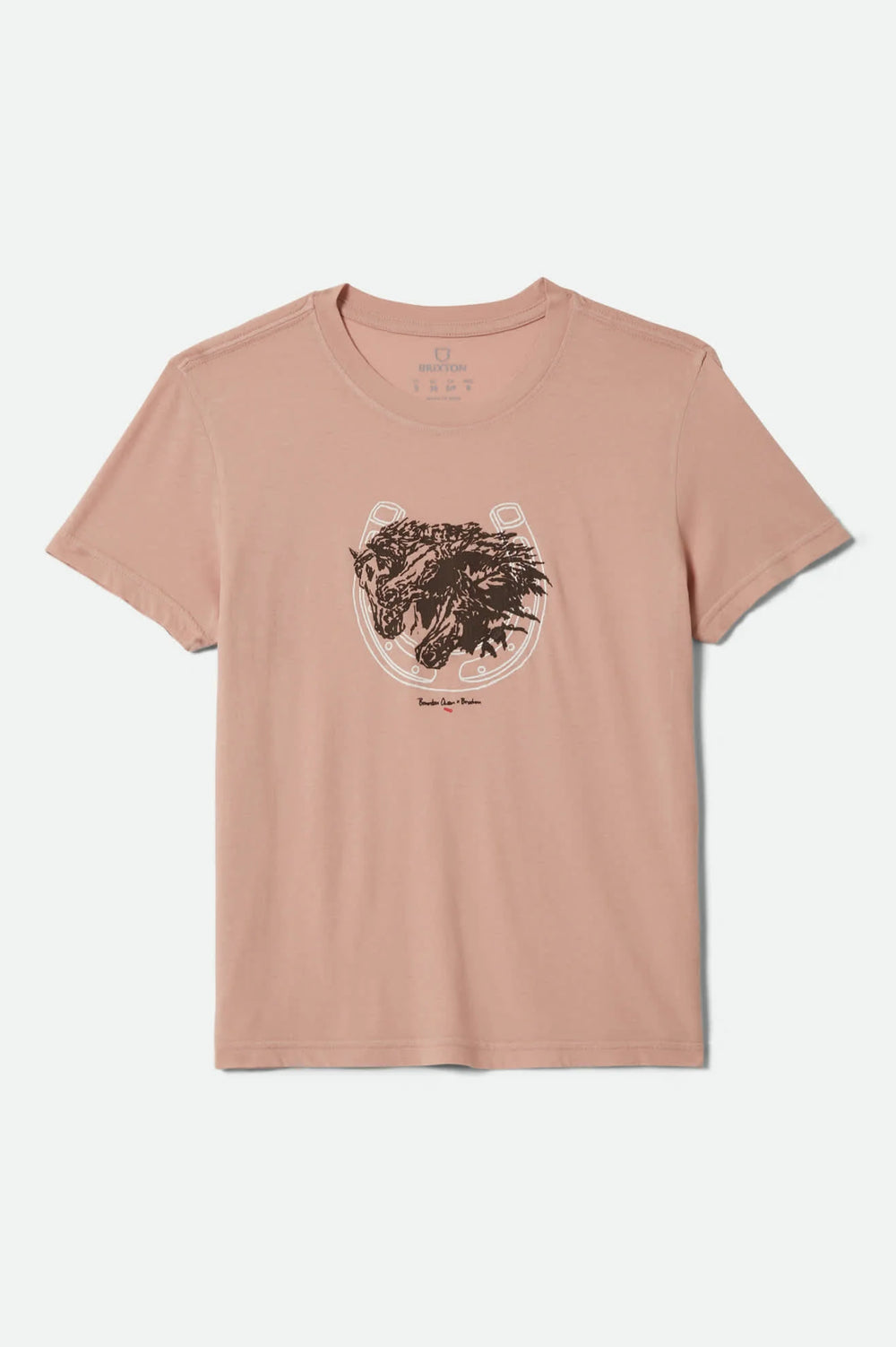 Brixton Women's Pony Club Slim Crew T-Shirt - Silver Pink - Sun Diego Boardshop