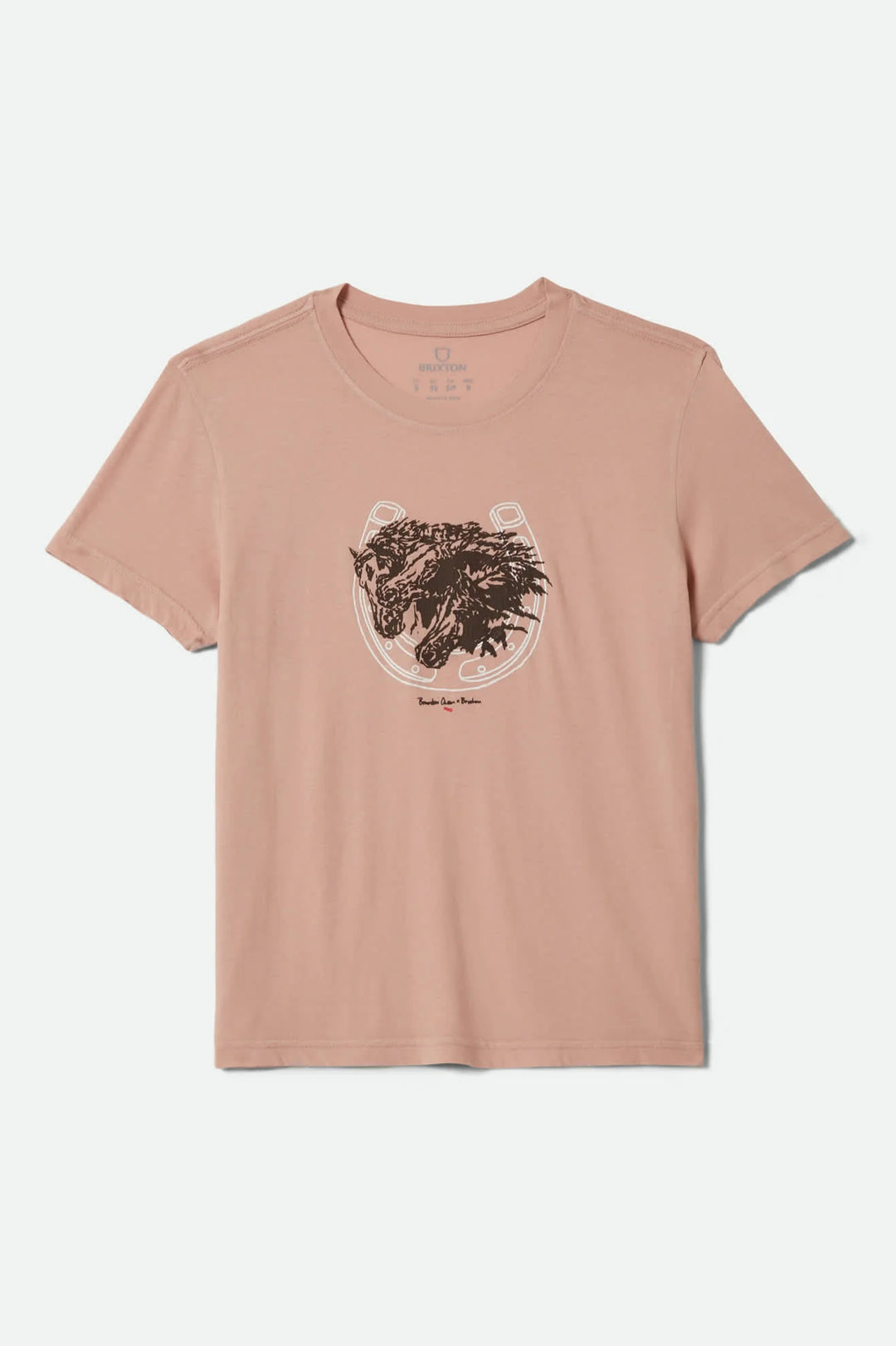 Brixton Women's Pony Club Slim Crew T-Shirt - Silver Pink - Sun Diego Boardshop