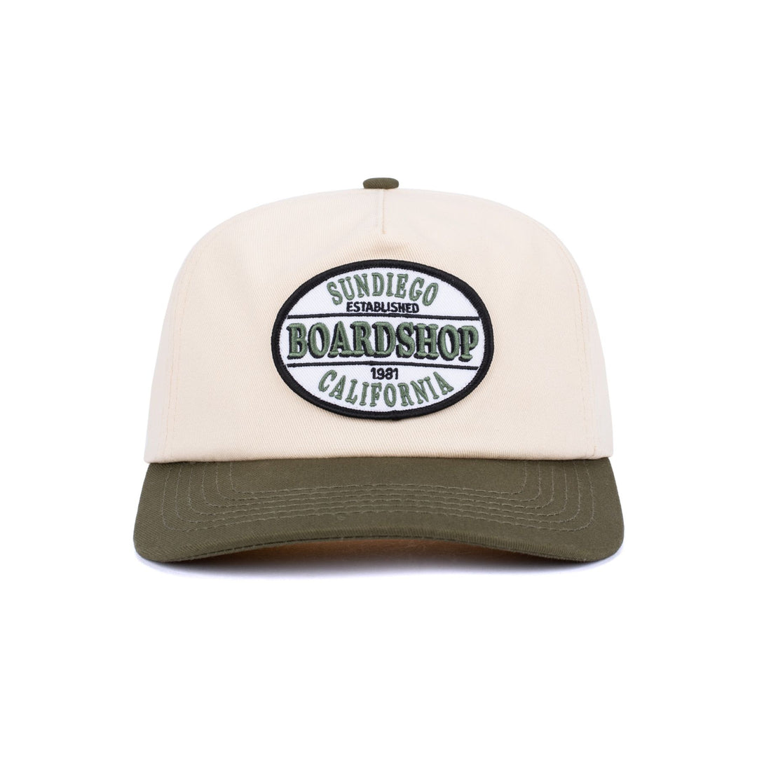 SunDiego SDBSCA Snapback - VINTAGE WHITE/Green - Sun Diego Boardshop