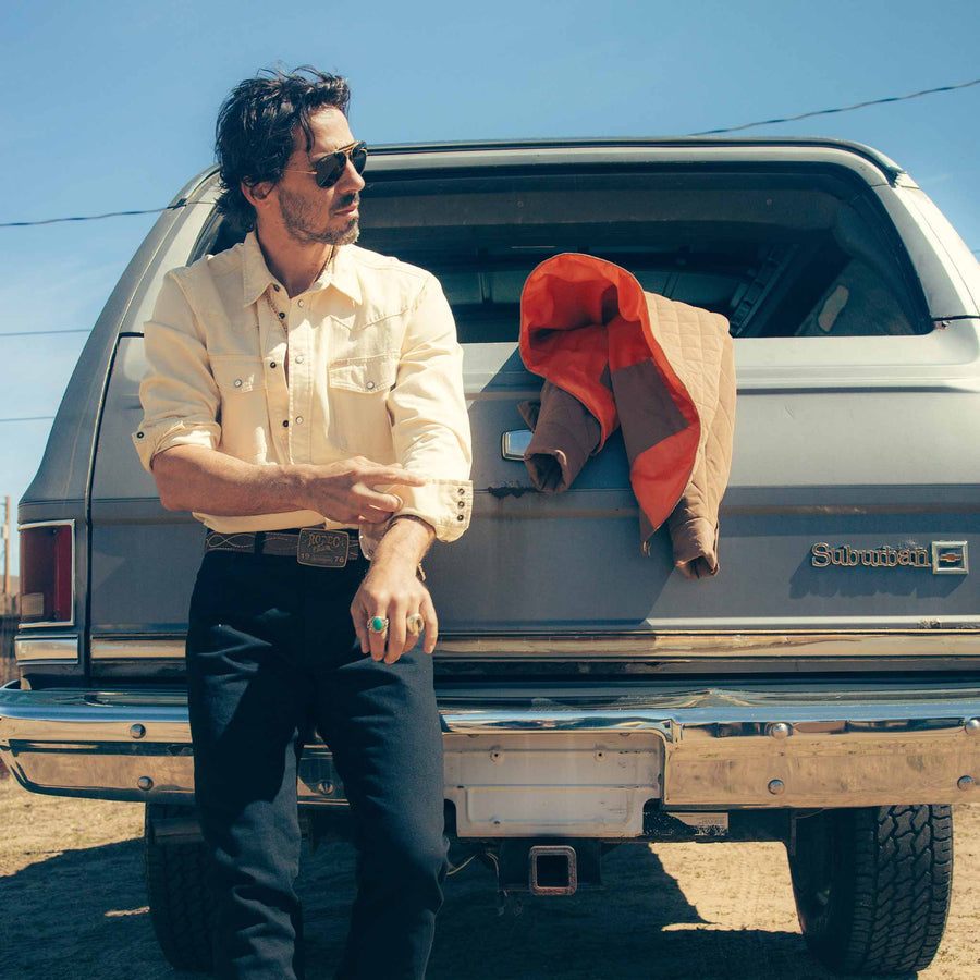 Sendero The Wyatt Pearl Snap Long Sleeve Denim Shirt - Ecru - Sun Diego Boardshop