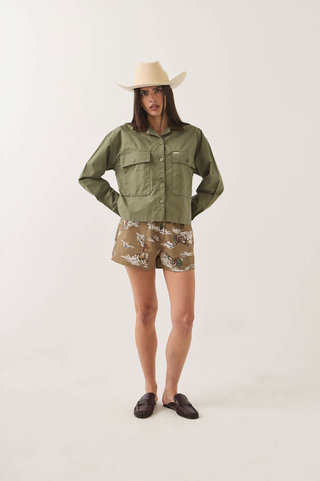 Brixton Women's Utopia Overshirt - Washed Olive Surplus - Sun Diego Boardshop