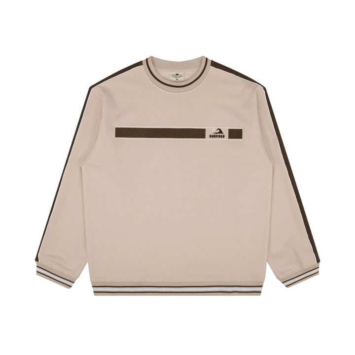 Sun Diego Branded Wave Sweatshirt - TAN/COCOA