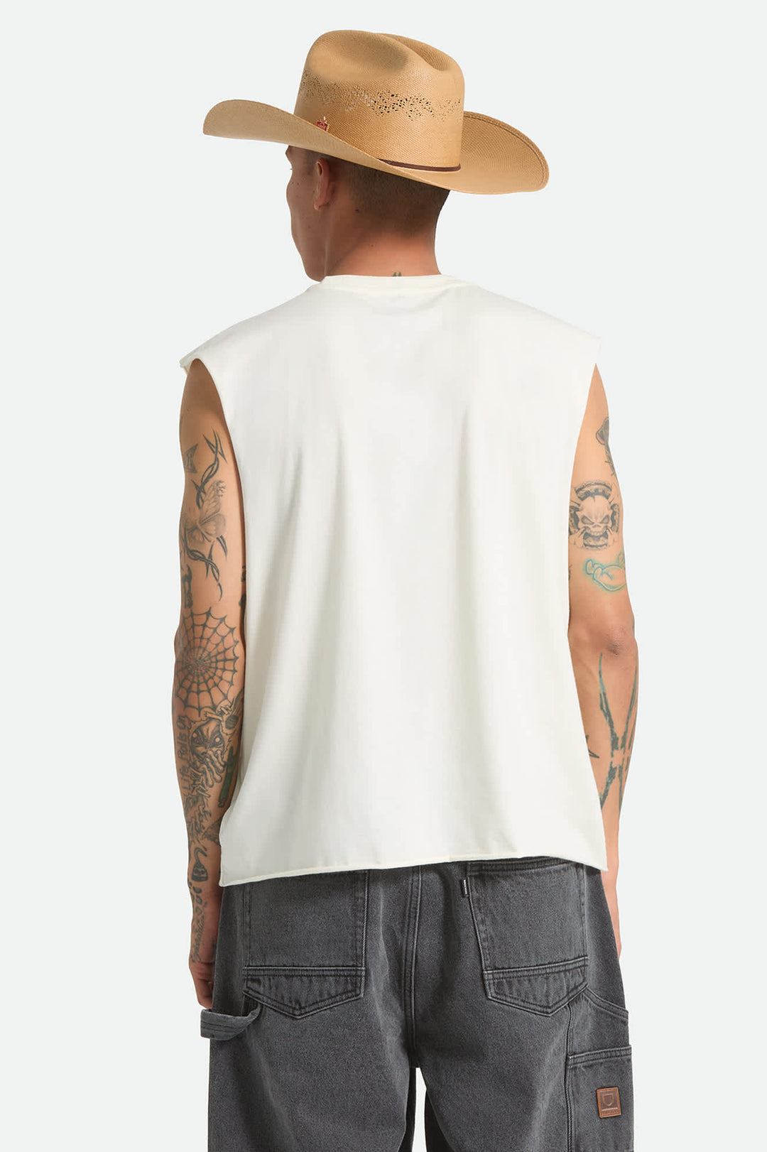 Brixton Men's Wolcott Worn In Boxy Muscle Tank - Off White - Sun Diego Boardshop