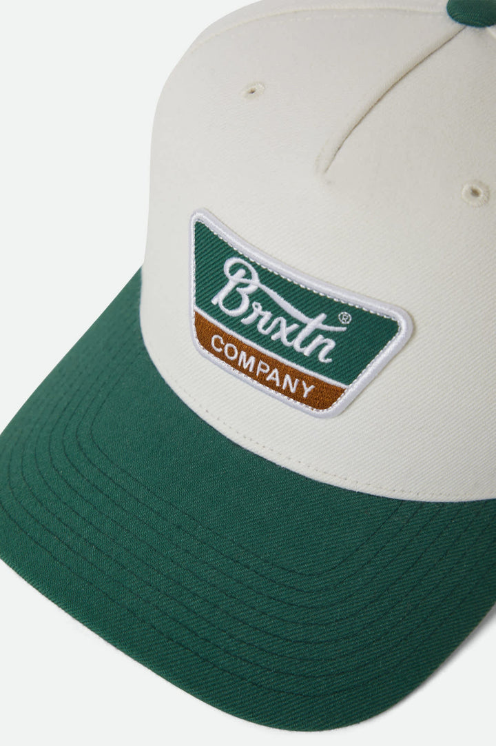 Brixton Men's Linwood NetPlus Snapback - Off White/Primal Green - Sun Diego Boardshop