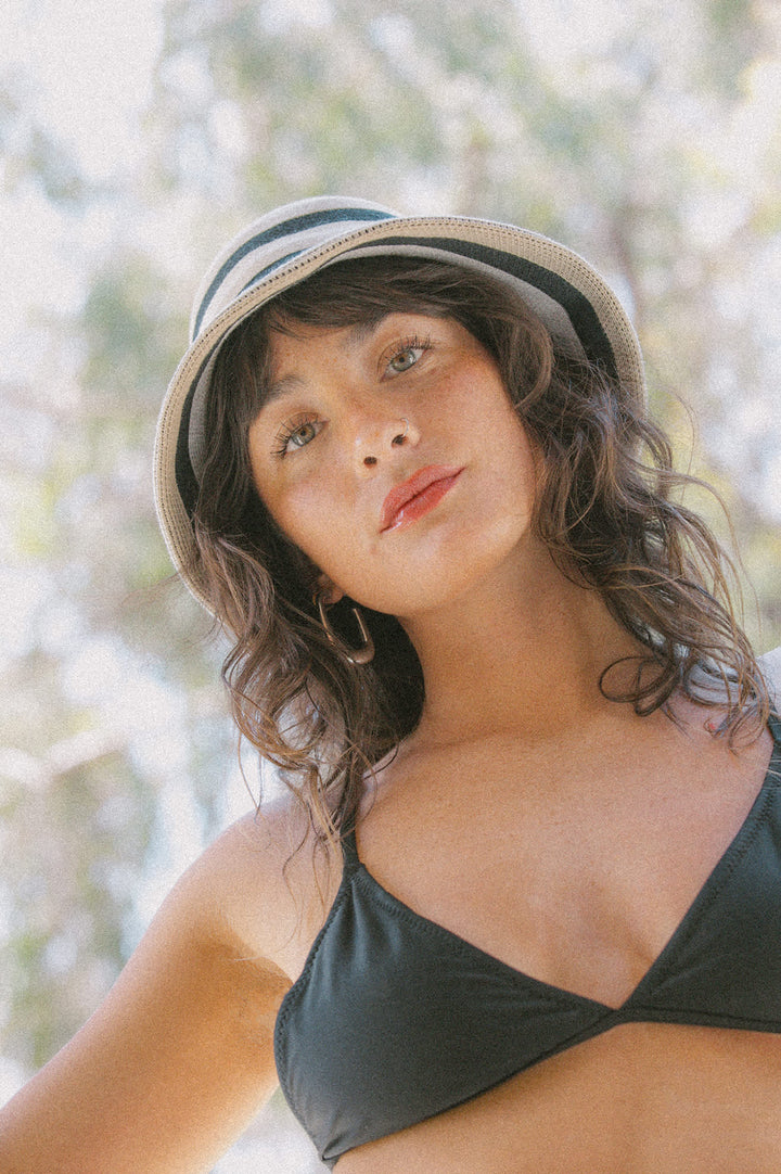 Brixton Lisboa Knit Packable Bucket Hat - Black/Sand/Whitecap - Sun Diego Boardshop