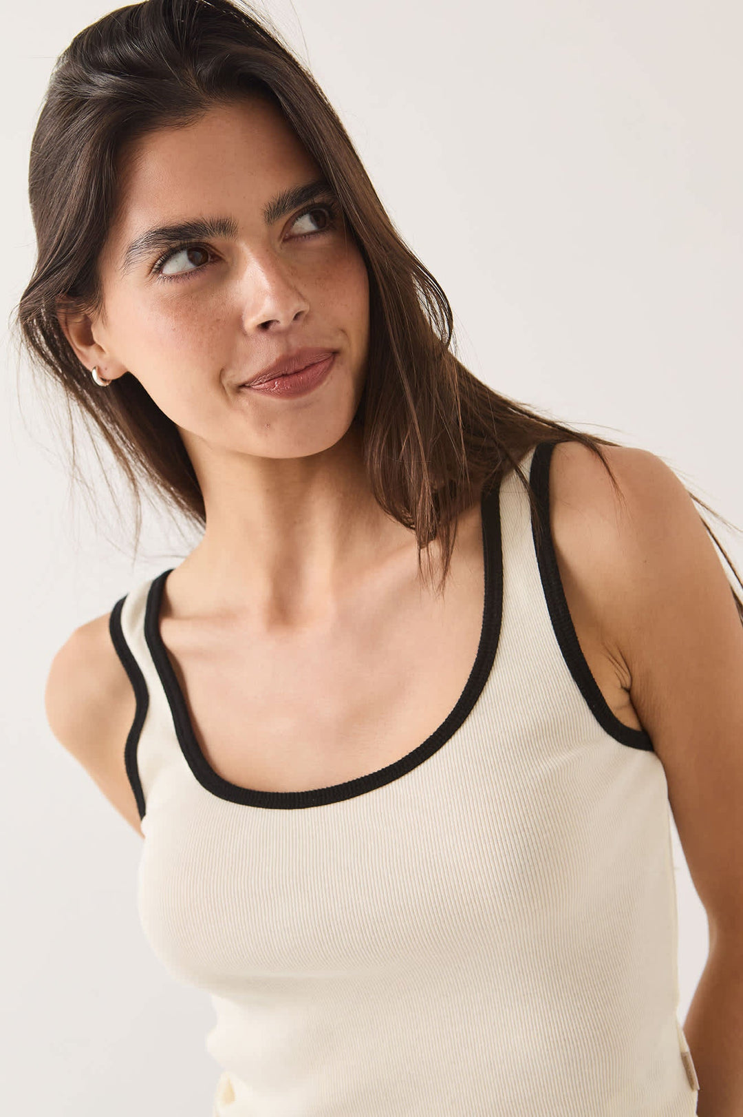 Brixton Women's Ringer Organic A-Tank - Off White/Black - Sun Diego Boardshop
