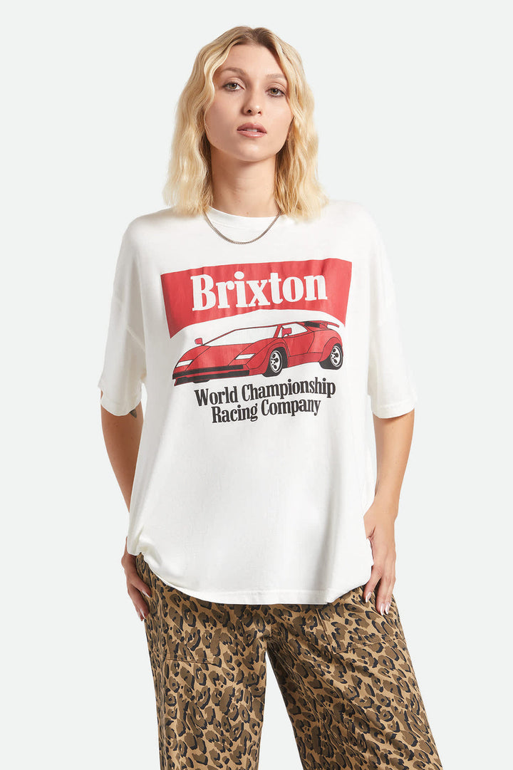 Brixton World Champion Oversized Boyfriend T-Shirt - Off White - Sun Diego Boardshop
