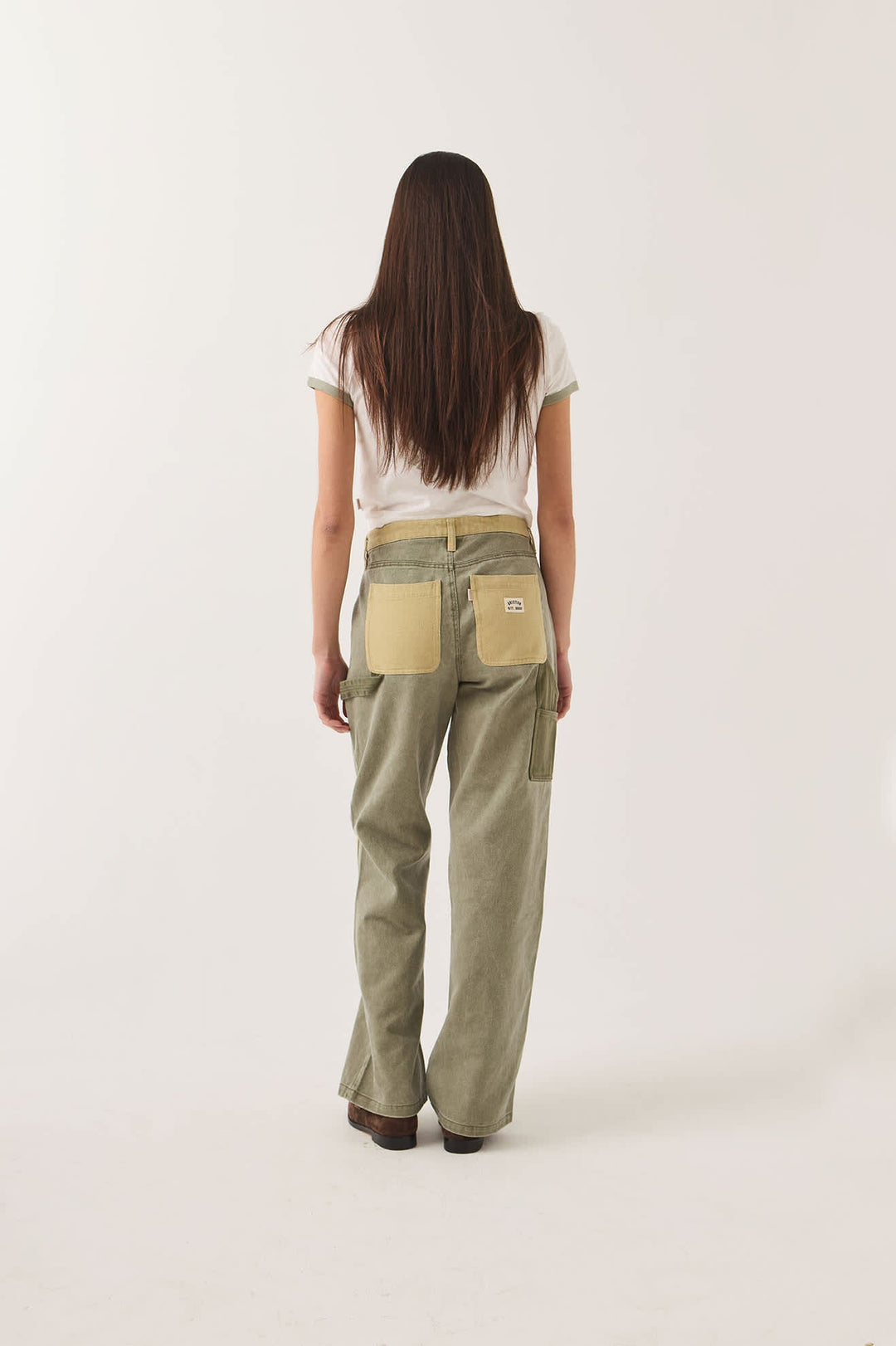 Brixton Women's Essex Patchwork Painter Pant - Vintage Olive Patchwork - Sun Diego Boardshop
