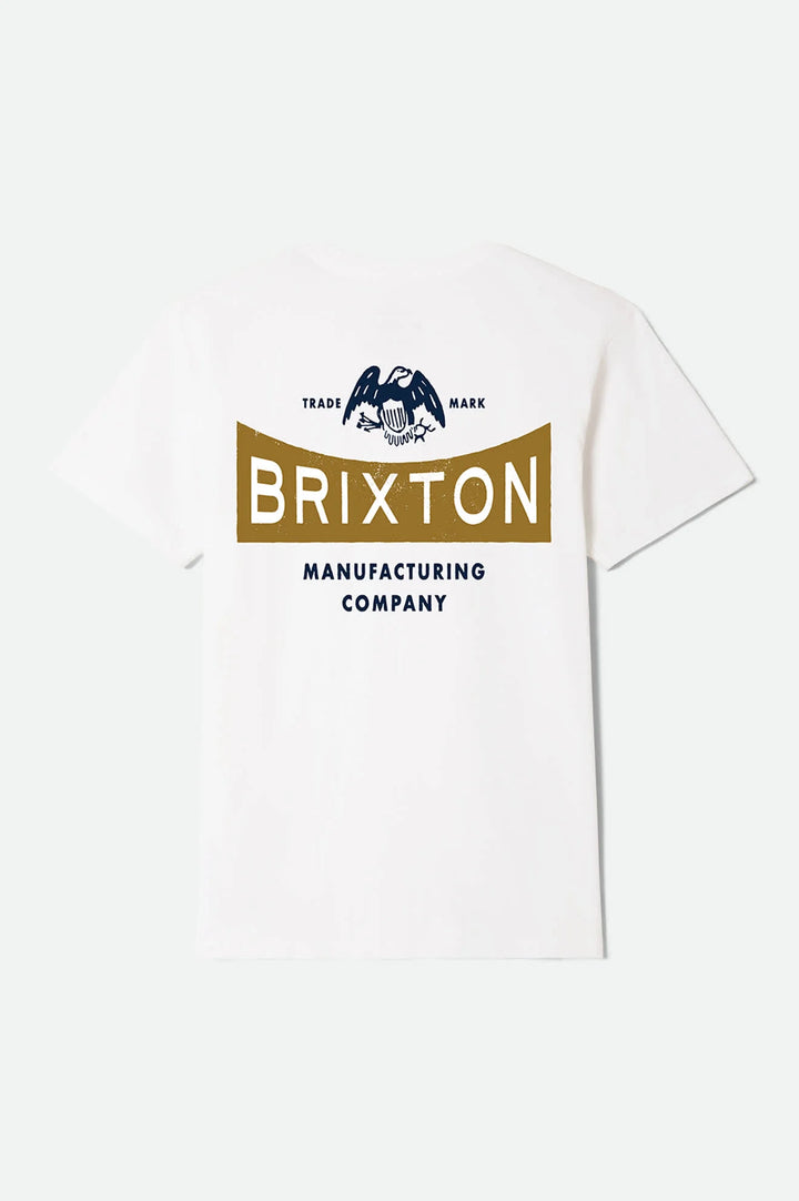 Brixton Men's Pinnacle Short Sleeve Standard T-Shirt - White - Sun Diego Boardshop