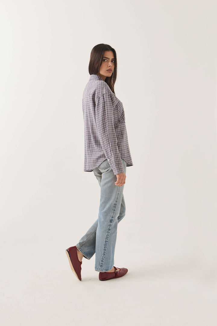 Brixton Women's Wayne Shirt - Soft Navy Plaid - Sun Diego Boardshop