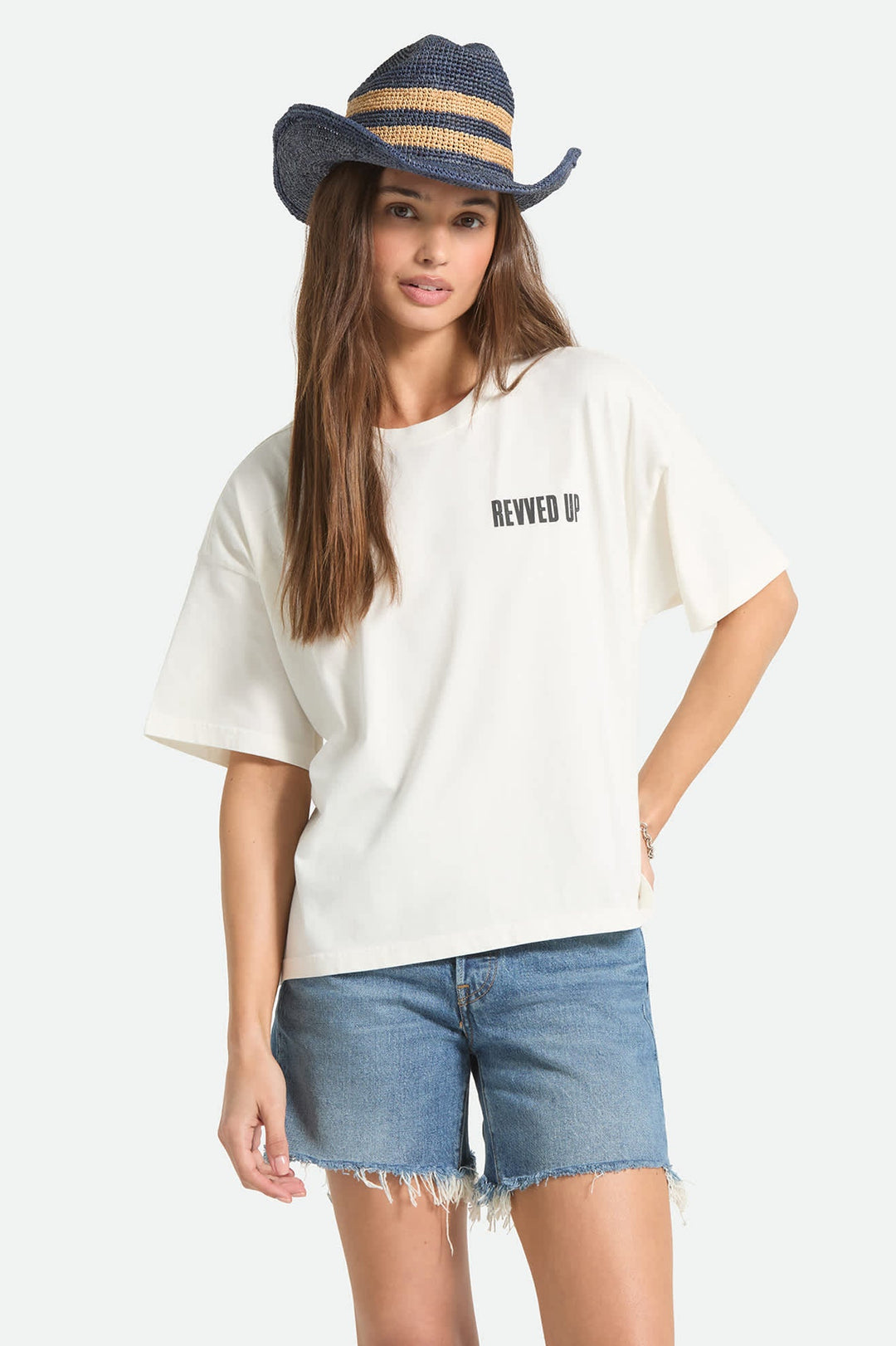 Brixton Women's Revved Up Boxy Crew T-Shirt - Off White - Sun Diego Boardshop