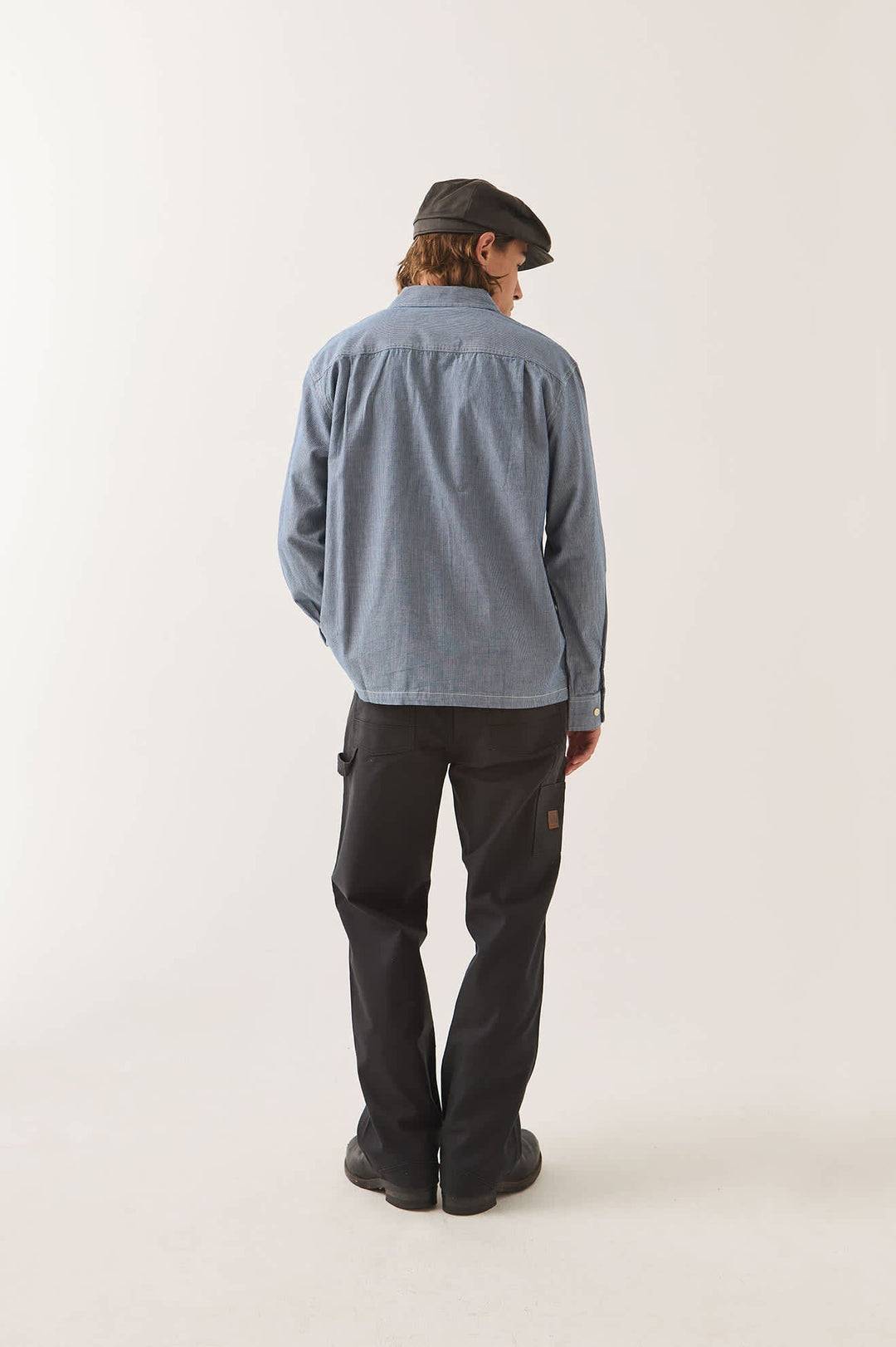Brixton Men's Trademark Long Sleeve Shirt - Blue Chambray Micro Stripe - Sun Diego Boardshop