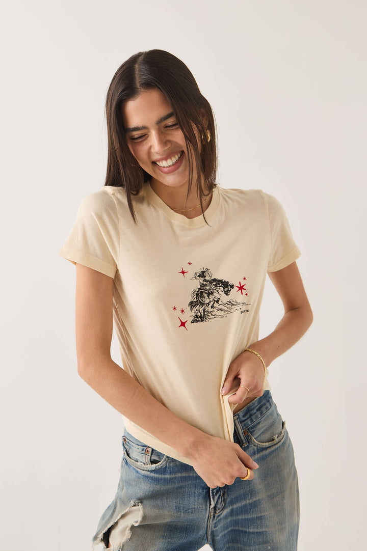 Brixton Women's Mid Century Ranch Slim Crew T-Shirt - Whitecap - Sun Diego Boardshop