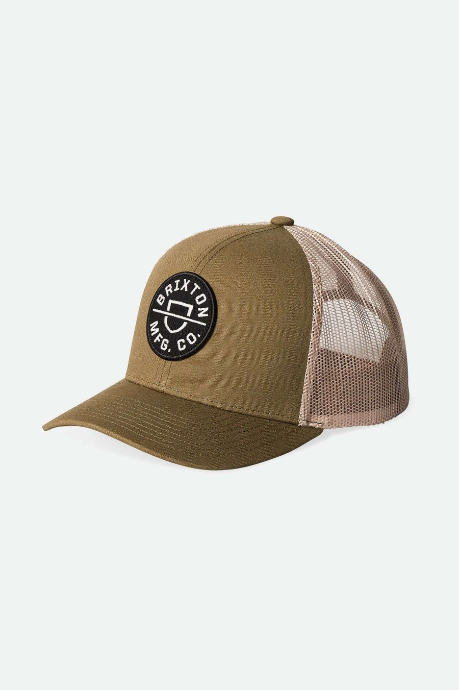 Brixton Crest Netplus Trucker Hat - VETIVER/KHAKI - Sun Diego Boardshop