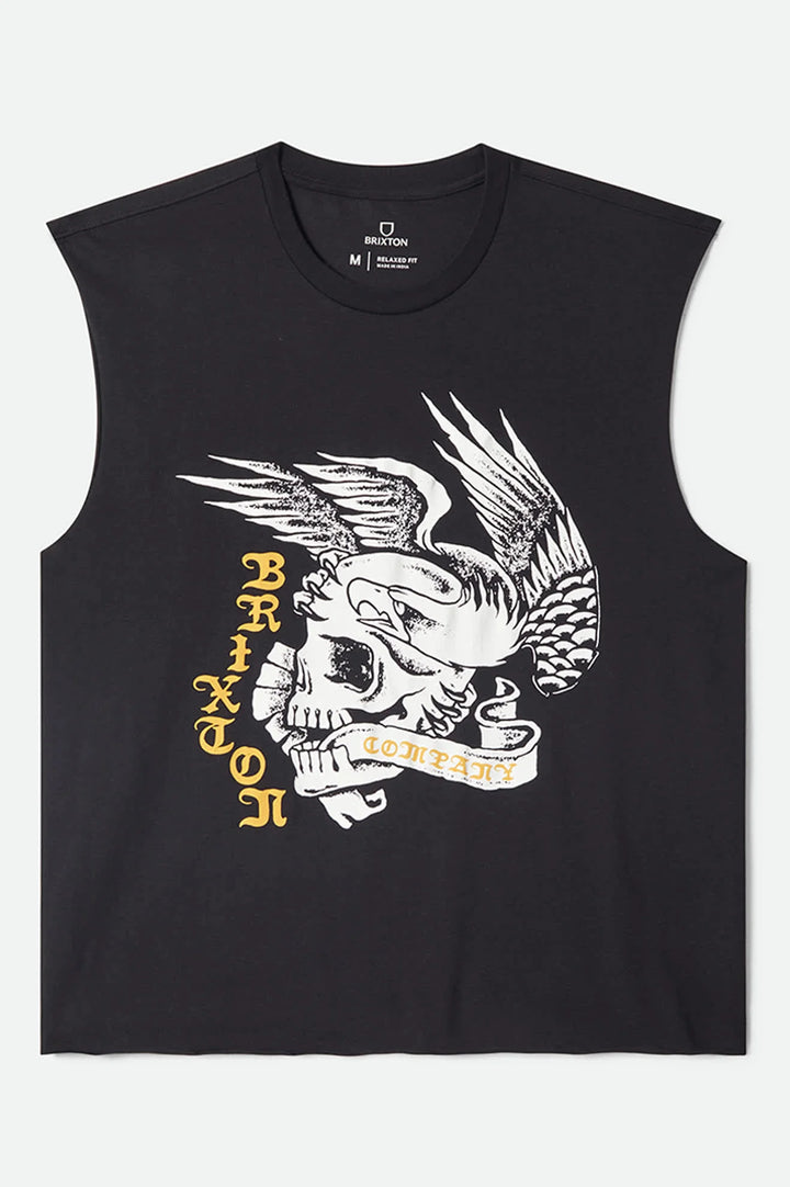 Brixton Men's Wolcott Worn In Boxy Muscle Tank - Black - Sun Diego Boardshop