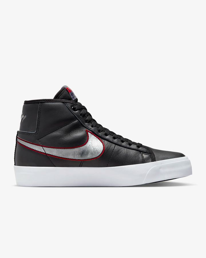 Nike SHOE ZOOM BLAZER MID PRO GT - BLACK/METALLIC SILVER/UNIVERSITY RED - Sun Diego Boardshop